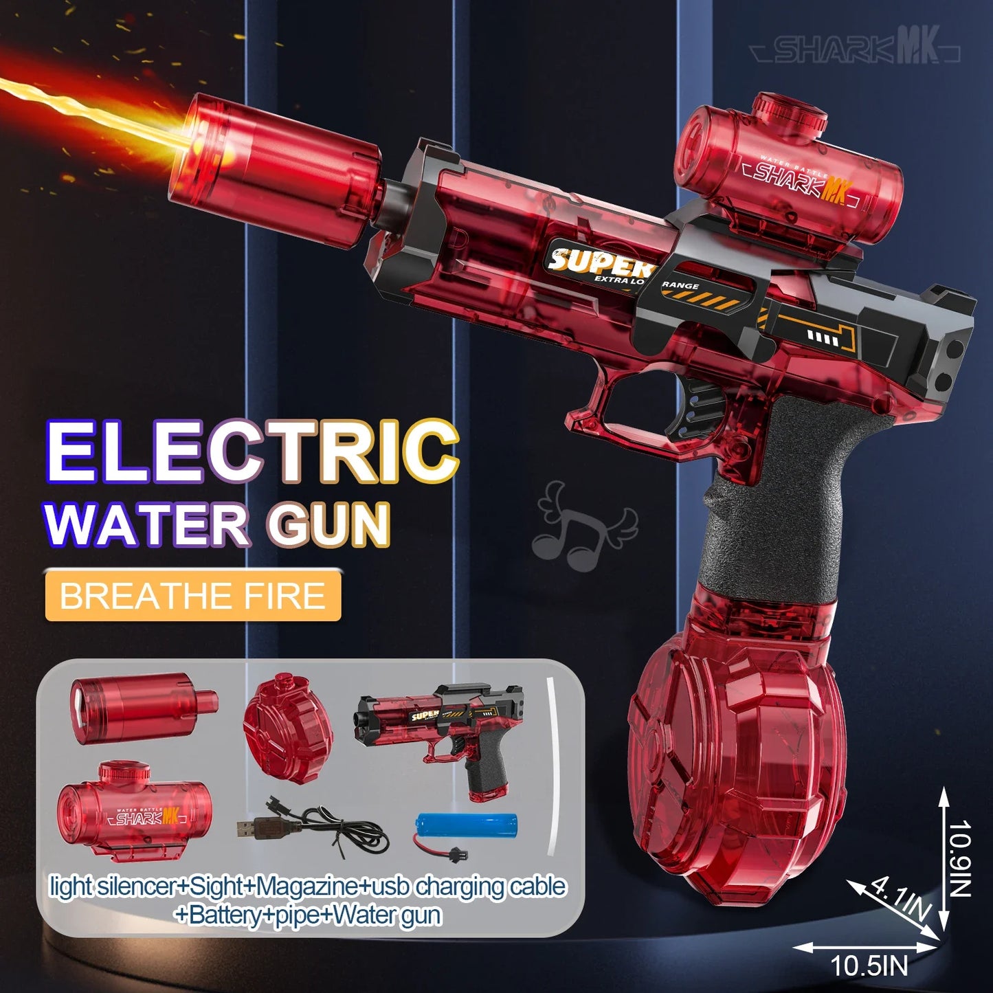 Glow LED Water Gun - Pistol