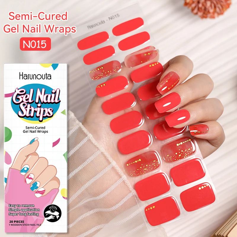 Glitter Lines Semi-Cured Gel Nail Sticker Tips (x20)