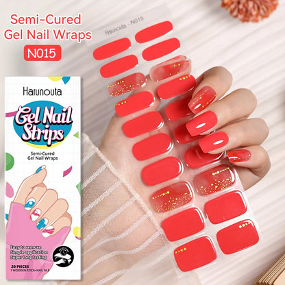 Glitter Lines Semi-Cured Gel Nail Sticker Tips (x20)