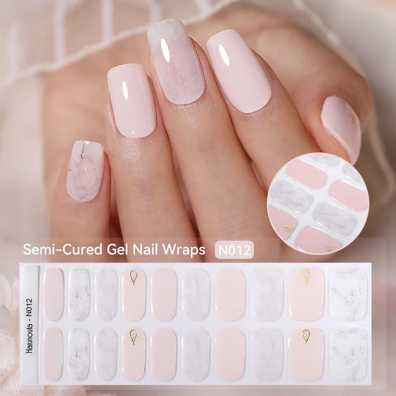 Gradient French Semi-Cured Gel Nail Sticker Tips (x20)