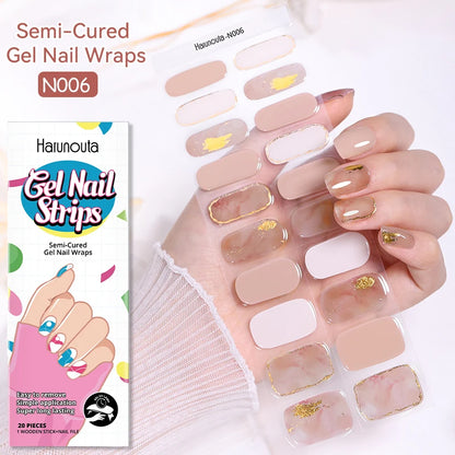 Glitter Lines Semi-Cured Gel Nail Sticker Tips (x20)