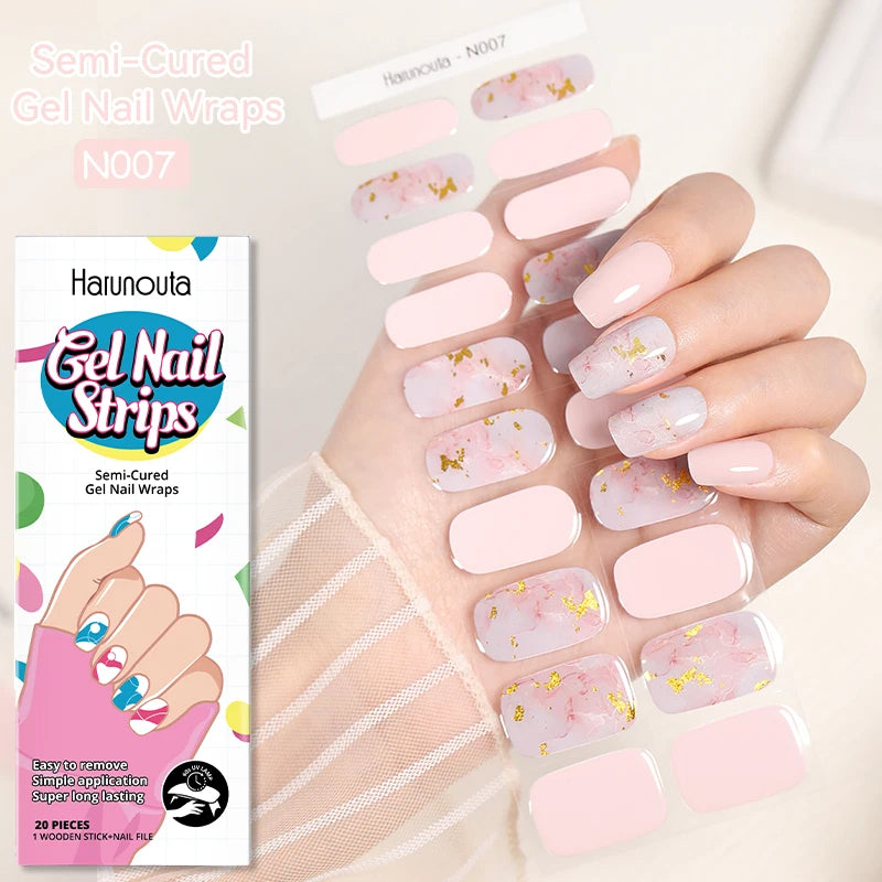 Glitter Lines Semi-Cured Gel Nail Sticker Tips (x20)