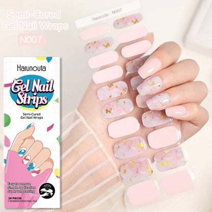 Glitter Lines Semi-Cured Gel Nail Sticker Tips (x20)