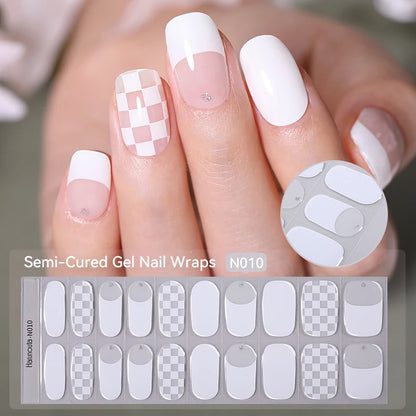 Gradient French Semi-Cured Gel Nail Sticker Tips (x20)