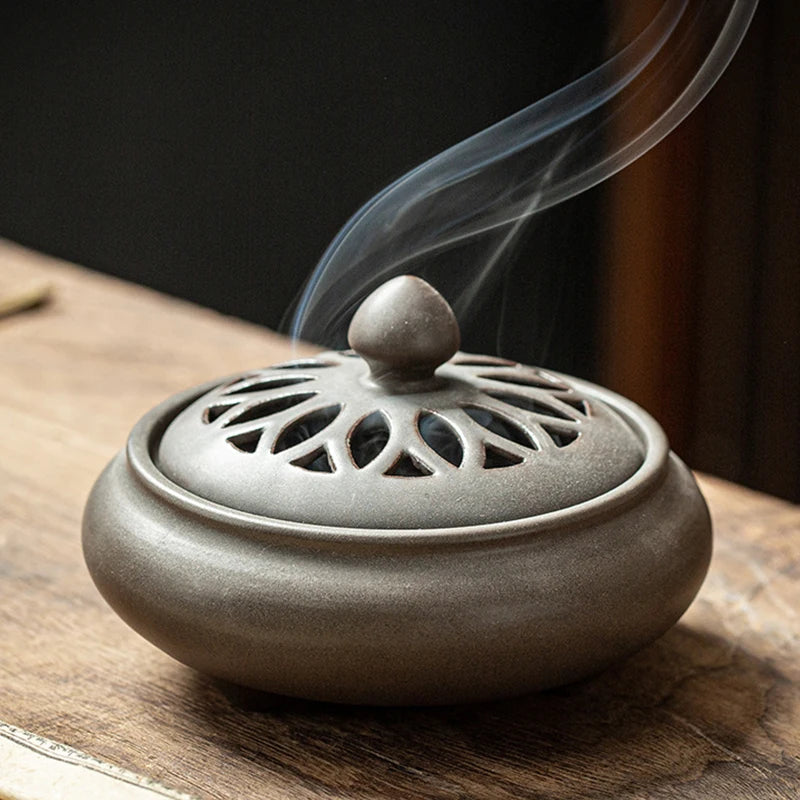 Ceramic Enamel Lotus Incense Burner