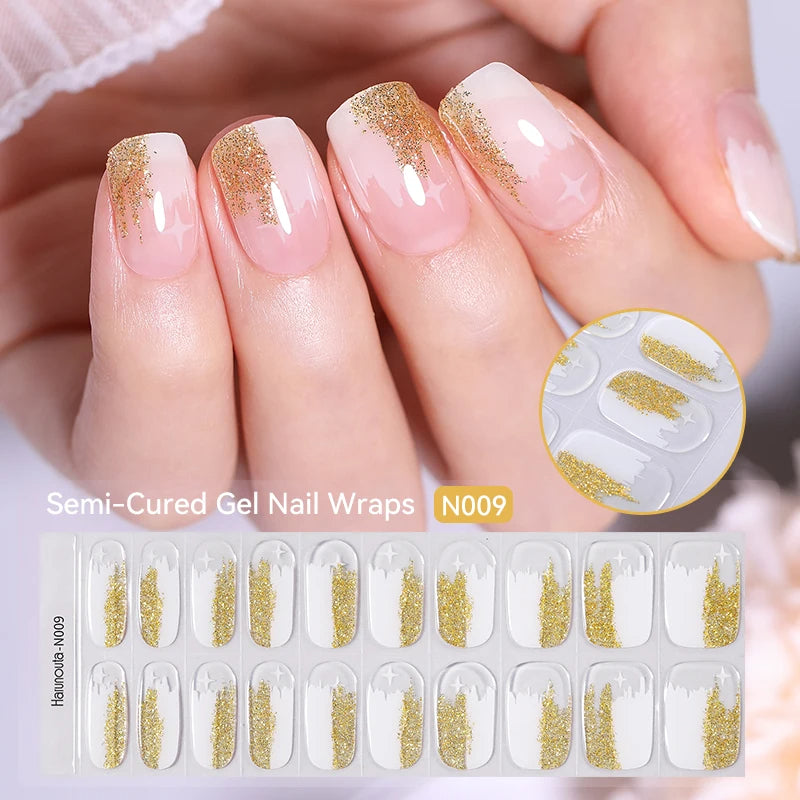 Gradient French Semi-Cured Gel Nail Sticker Tips (x20)