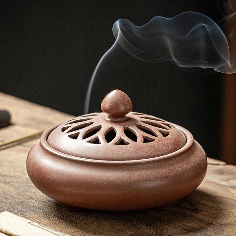 Ceramic Enamel Lotus Incense Burner