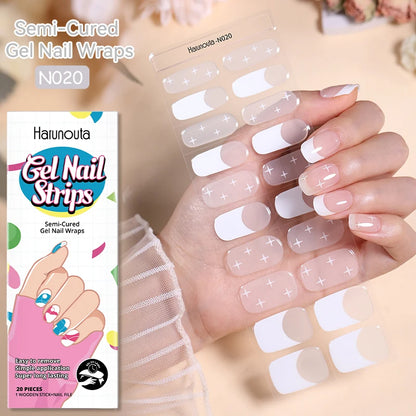Glitter Lines Semi-Cured Gel Nail Sticker Tips (x20)