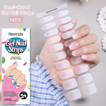 Glitter Lines Semi-Cured Gel Nail Sticker Tips (x20)