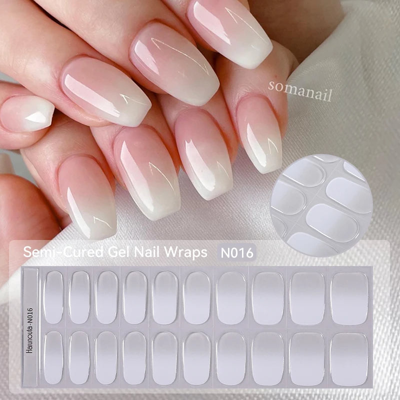 Gradient French Semi-Cured Gel Nail Sticker Tips (x20)