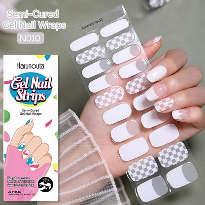 Glitter Lines Semi-Cured Gel Nail Sticker Tips (x20)