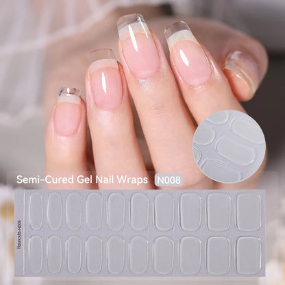 Gradient French Semi-Cured Gel Nail Sticker Tips (x20)