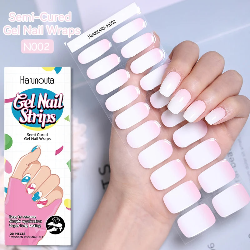 Glitter Lines Semi-Cured Gel Nail Sticker Tips (x20)