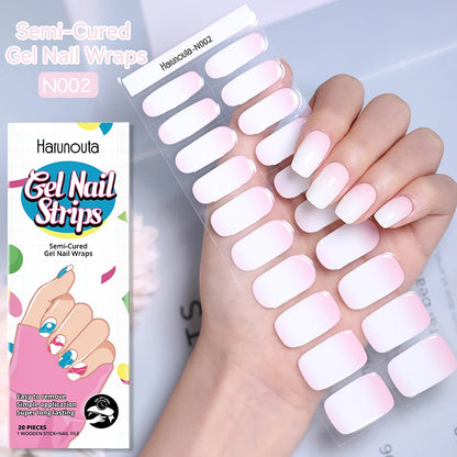 Glitter Lines Semi-Cured Gel Nail Sticker Tips (x20)