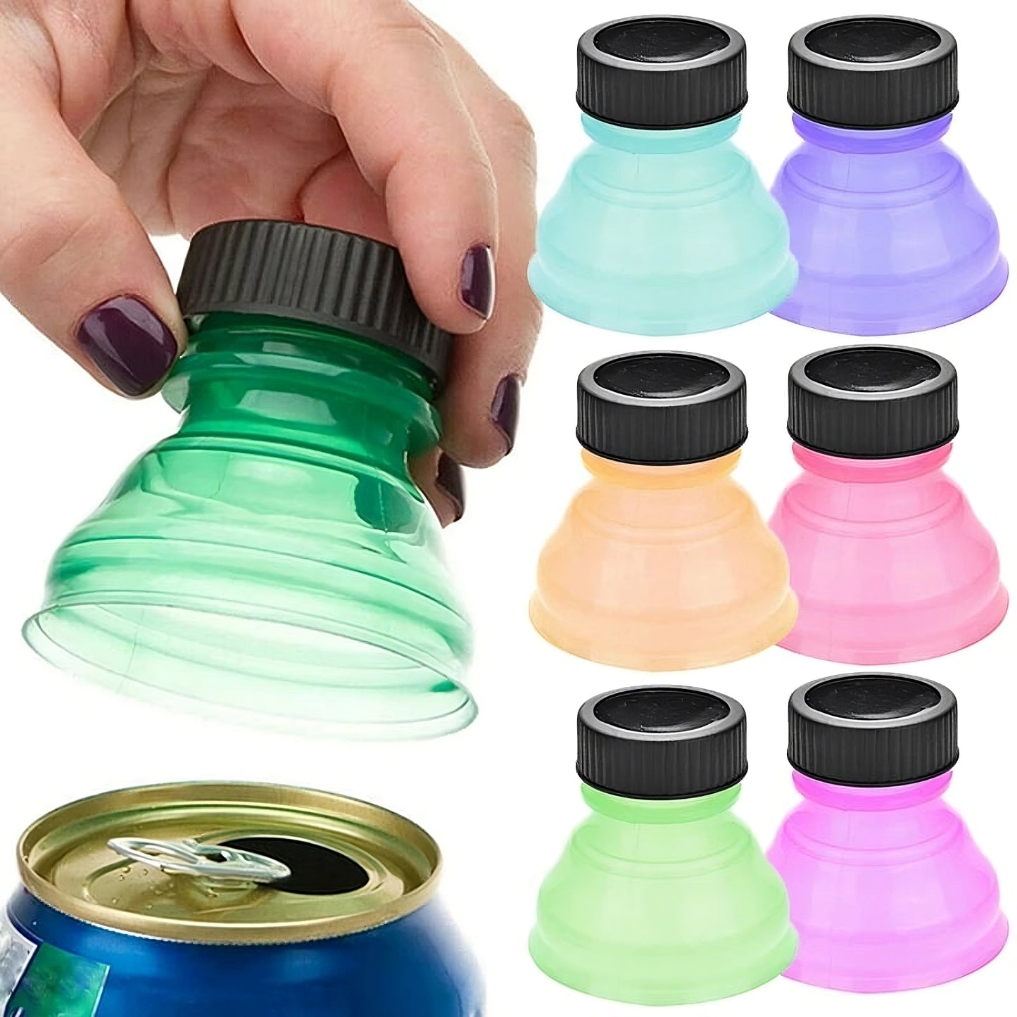 Soda Can Bottle Lids (x6)
