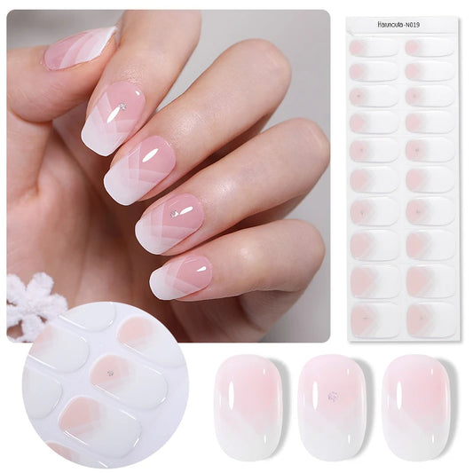 Gradient French Semi-Cured Gel Nail Sticker Tips (x20)