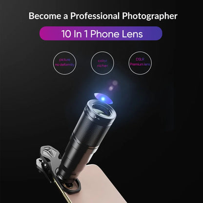 10 in 1 Telescope Zoom Mobile Phone Lens Kit