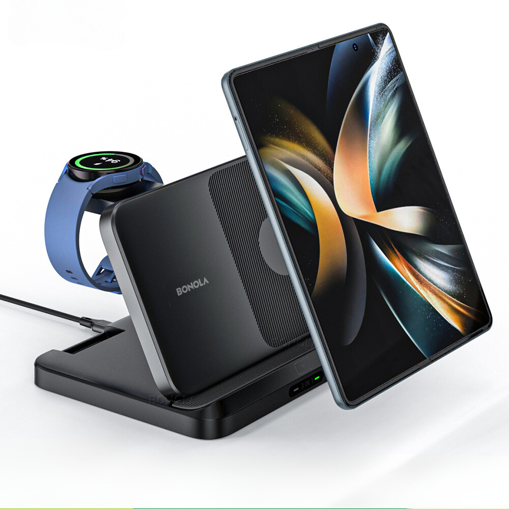 Foldable Wireless Charger 3 in 1 Station for Samsung Z Fold 3/Z Flip4