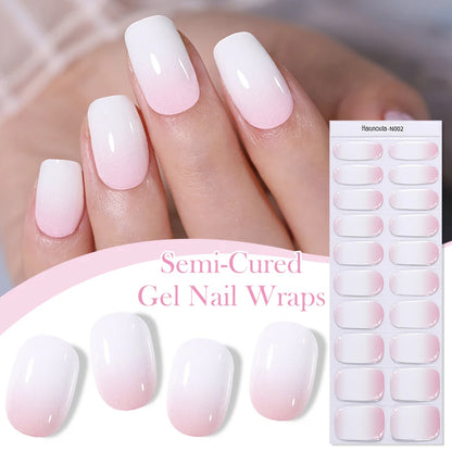 Gradient French Semi-Cured Gel Nail Sticker Tips (x20)