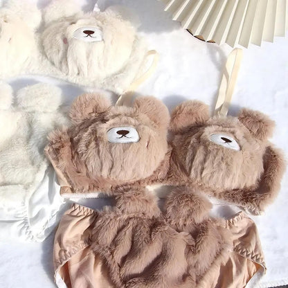 Plush Bra Lingerie Set