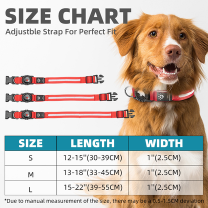 LED Pet Collar with AirTag Holder (for Dogs and Cats)