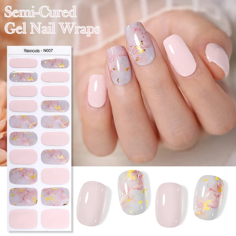 Gradient French Semi-Cured Gel Nail Sticker Tips (x20)