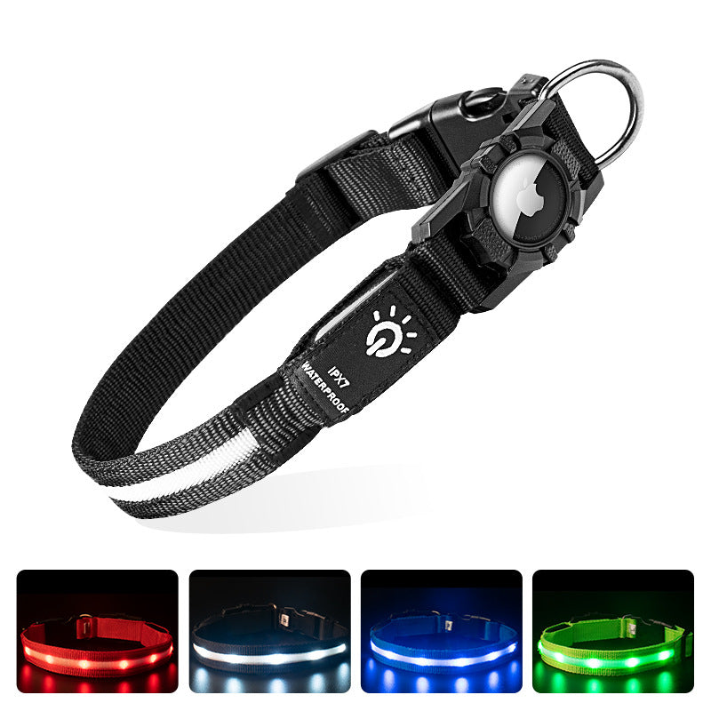 LED Pet Collar with AirTag Holder (for Dogs and Cats)
