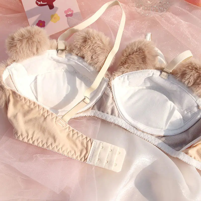 Plush Bra Lingerie Set