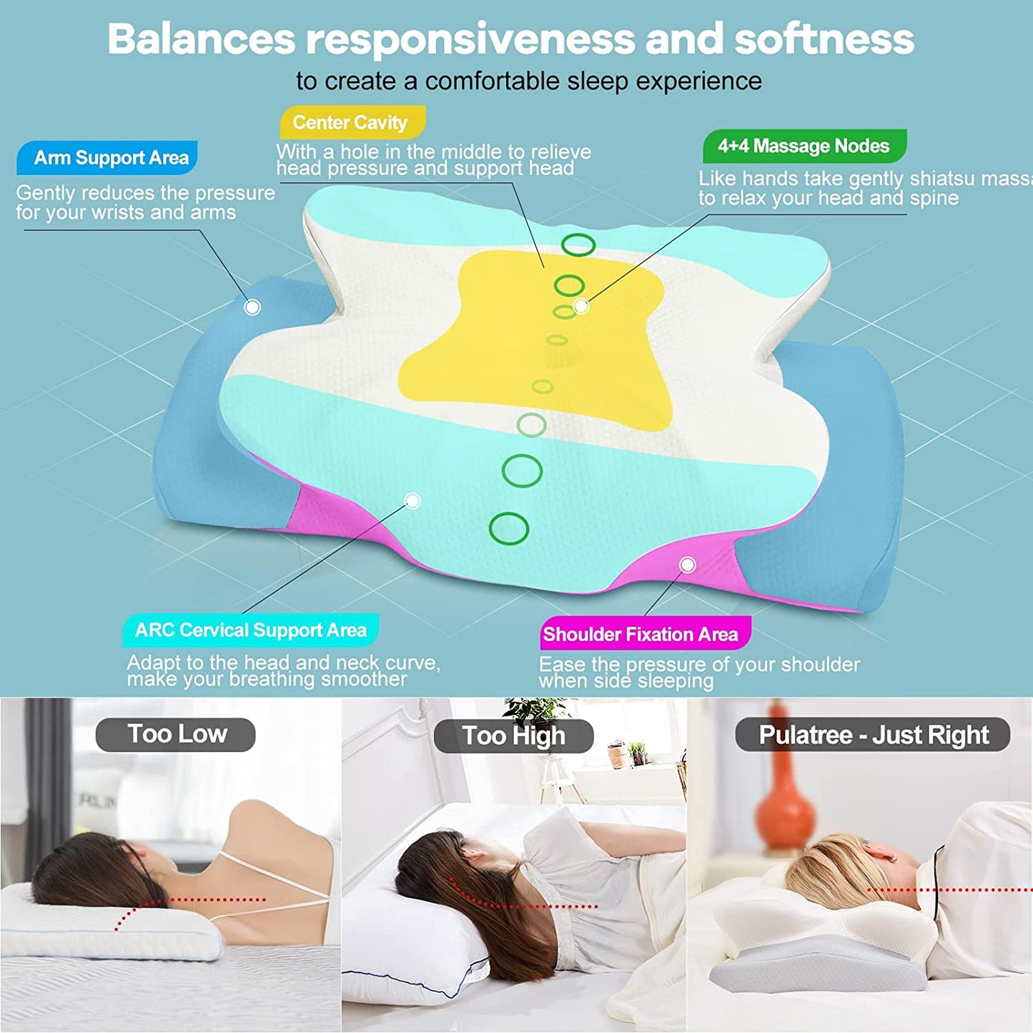 Memory Foam Pillow for Sleeping Slow Rebound