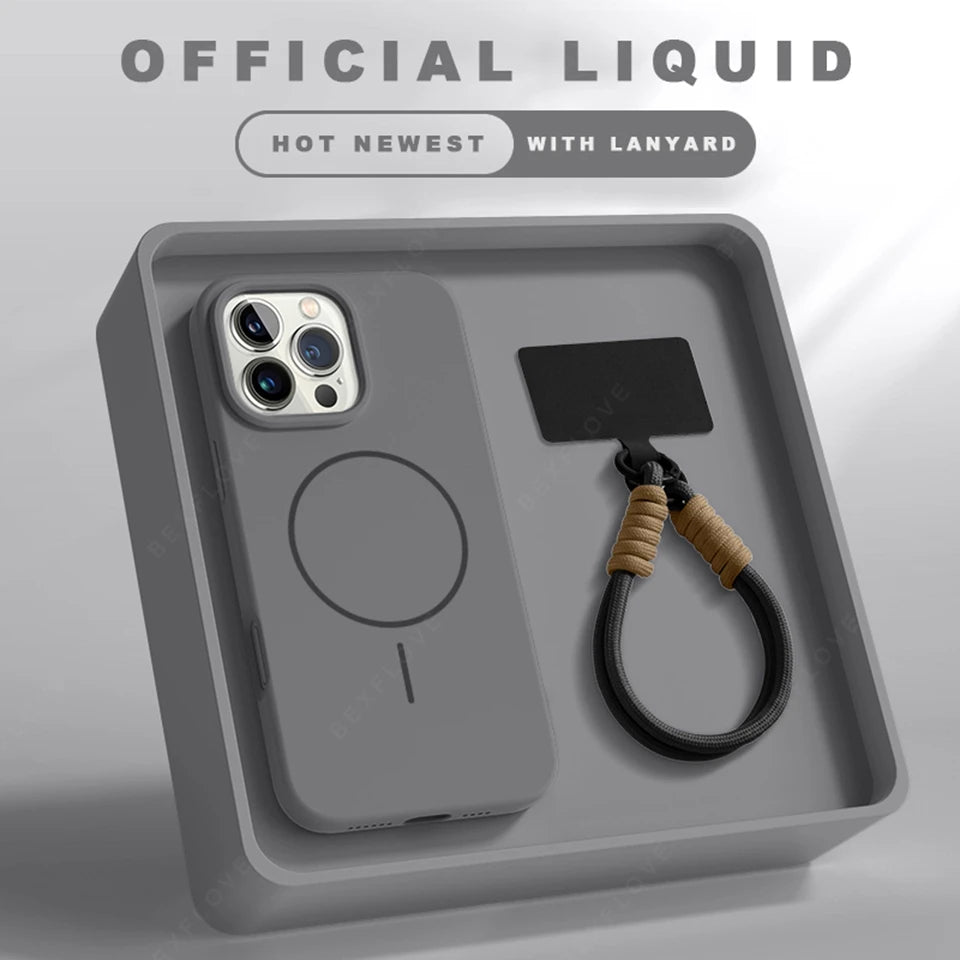 Magnetic Phone Case with Lanyard Strap