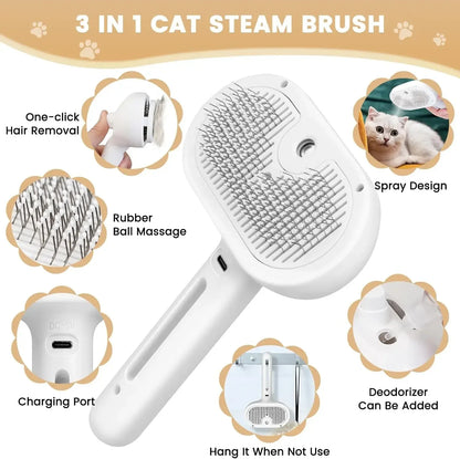 Pet Steam Grooming Brush