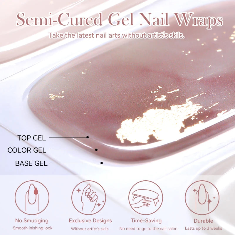 Gradient French Semi-Cured Gel Nail Sticker Tips (x20)
