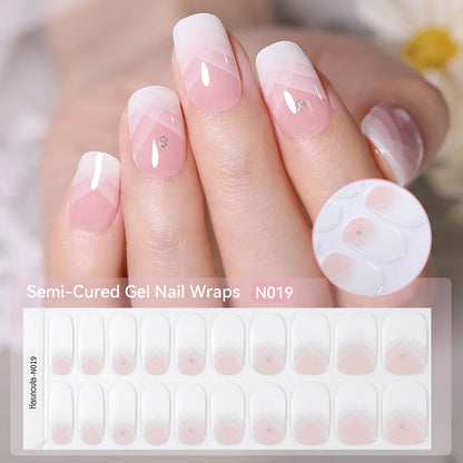 Gradient French Semi-Cured Gel Nail Sticker Tips (x20)
