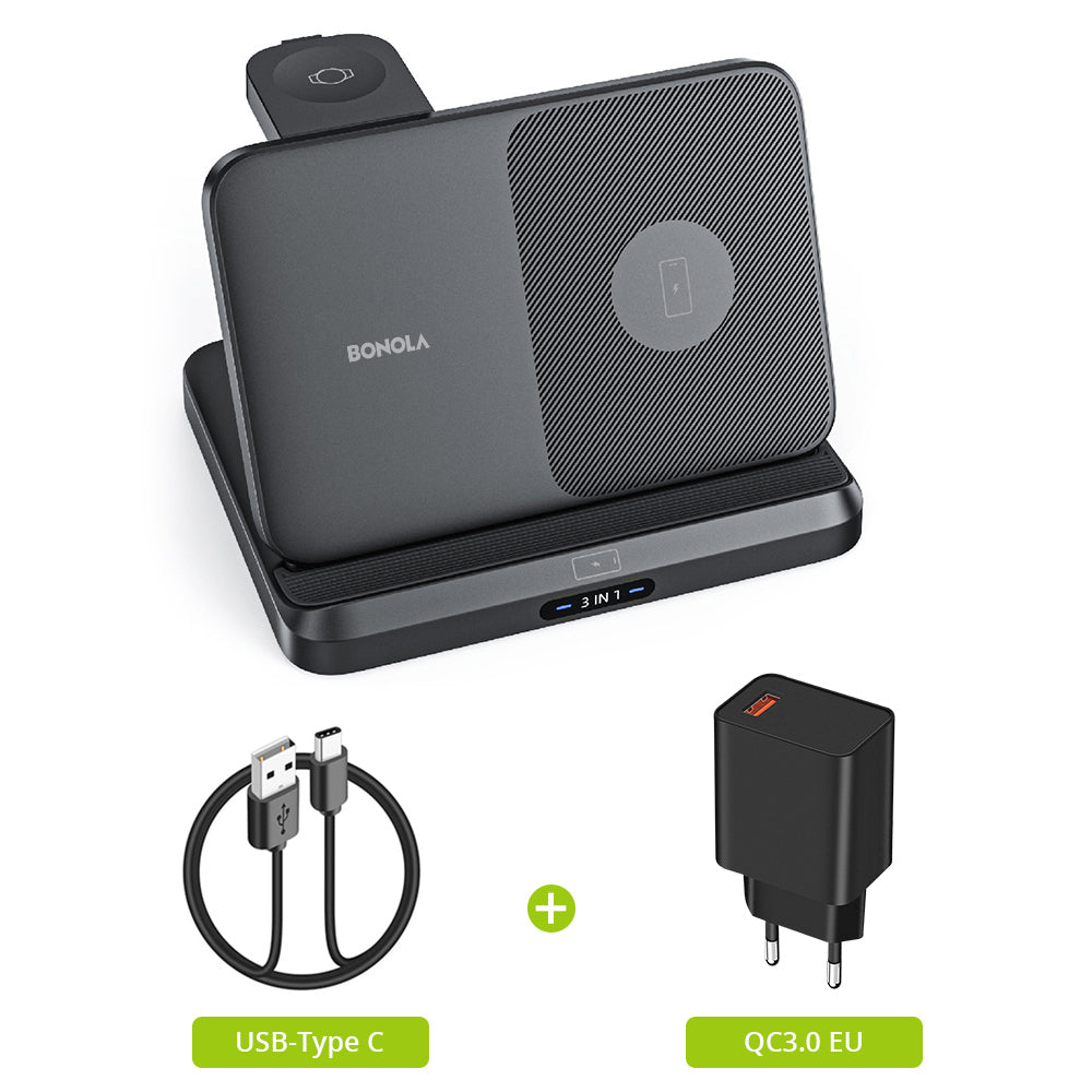 Foldable Wireless Charger 3 in 1 Station for Samsung Z Fold 3/Z Flip4