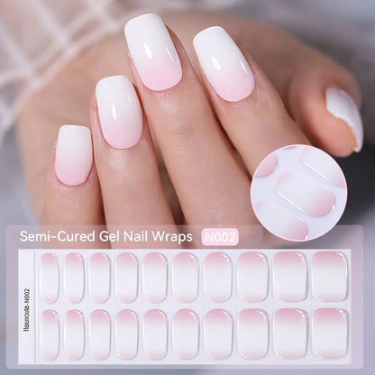 Gradient French Semi-Cured Gel Nail Sticker Tips (x20)